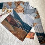 Misook MISSLOOK boho earthy landscape long sleeve top Photo 2