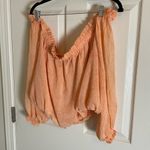 EXPRESS Peach Paisley Print Off The Shoulder Blouse X-Large Photo 10