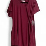 LuLaRoe Dress/Tunic Sz 2XL Mitzi Pink Print Dolman Sleeves Pockets Photo 0