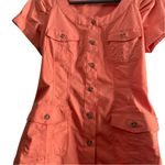 New York And Company New York & Co Belted Four Pockets Short Sleeve Button-Up Top Size S Photo 3