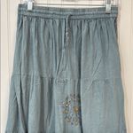 Boho hippie festival dip died embroidered long maxi skirt women's M Max Merra Blue Size M Photo 1