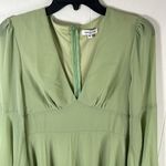 NWT Area Stars Sage Maggie Bell Sleeve Midi Dress V Neck Bustline Pleat Medium Green Photo 3