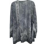 Women’s Bluish Gray White Floral Long Sleeve Open Front Jacket Size 1‎ XL Blue Photo 1
