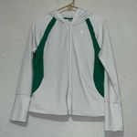Danskin‎ Now large 12/14 has a reflective logo. Zips, hood, pockets. Stains Green Photo 0