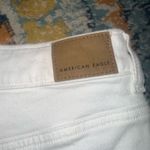 American Eagle  Crossover Stretch High-Waisted Jean Shorts White 10 Photo 3
