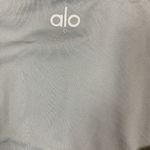 Alo Yoga Blissful Henley Bra Top Gray Ribbed Button Front Crop Small Activewear Photo 3