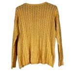 American Eagle  Sweater Womens XL Yellow Cable Knit Pullover Side Zip Preppy Cozy Photo 3