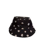 Alice + Olivia  Bucket Hat Womens One Size Black White Reversible Daisy Floral Photo 1