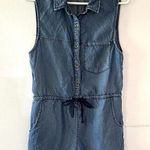 Forever 21  Romper Women's Small Denim Chambray Sleeveless One Piece Lightweight Photo 0
