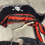 4 Pieces Pirate Hat Skull Print Pirate Captain Costume Cap With Access‎ Black Photo 1