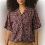 prAna  Iguala Floral Print Button Up Top Sz Medium Photo 1