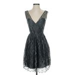 Hayley Paige Occasions Gray Silver Cocktail Dress Lace 2 Photo 5
