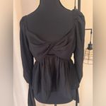 Abercrombie & Fitch Women's XS Black Long Puff Sleeve Smocked Peplum Fairy Top Photo 1