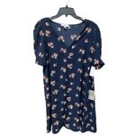 Chelsea28  Floral Puff Sleeve V-Neck‎ Navy Shift Dress Size Large Photo 6