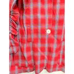 Max Studio Women's Red Plaid Blazer Jacket Ruched Sleeve Linen Holiday XL Photo 8
