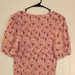 Nine West Pink Floral Smocked Top Size Large Photo 4