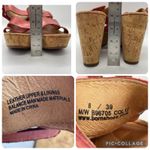 Born Womens 8 Shoes Wedge Platform Sandals Red Leather Cork Heel Buckle Boho Photo 7