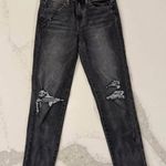 American Eagle  High Rise Jegging Crop Denim Jeans Womens 4R Dark Gray Distressed Photo 0