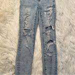 American Eagle  Super Hi-Rise Jegging Light Wash Distressed Photo 3
