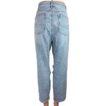 American Eagle  Blue Light Wash Distressed Stretch Cropped Straight Jeans Size 12 Photo 2