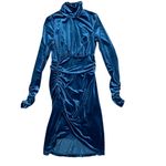 Rachel Parcell NWT  Velvet Ruched Mock Neck Dress Photo 2