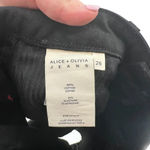 Alice + Olivia Good High-Rise Mini Skirt Crystal Stripes Denim Black Size 26 Photo 8