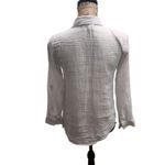 Olive & Oak Womens Shirt Size Small White Crinkle Gauze Button Up Textured Photo 1