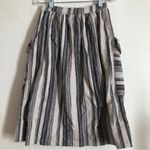 Gorman Woven Knit Textured Stripes Button Front Pockets Skirt Blue Size 0 Photo 5