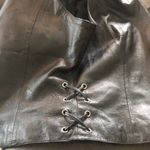 wilson's leather VTG Wilson Maxima Black Buttery Leather Vest M Full Zip Side Lace Up Festival Photo 3