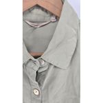 Soft Surroundings  Dress Womens Medium Green Button Front Roll Tab‎ Sleeve Photo 1