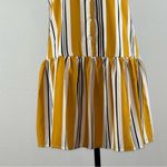Nine West  Womens Size Small Yellow White Striped Sleeveless Drop Waist Dress Photo 2