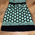 Motherhood  Black and Green Striped Polka Dot Dress Photo 2
