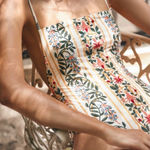 Agua By Agua Bendita Caoba Lluvia Floral Embroidered Swimsuit Multi Large NWT Green Photo 1