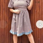 rightful owner dress brown gingham dress XS TP Coquette Cottagecore Photo 2
