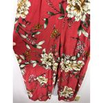 Xhilaration  Jumpsuit Medium Red Floral Boho Cottagecore Festival Vacation Photo 2