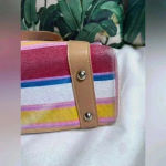 Women’s Multicolor‎ Striped Beach Bag Pink Photo 7
