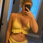 Cupshe Yellow Gingham Ruffled Bikini Photo 0