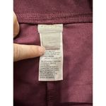 Chico's Womens Faux Suede Pants Size 0 Knit Pull On Stretch Crop Ankle Burgundy Photo 6