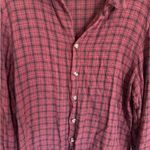 CP Shades  burgundy plaid button front top size medium Photo 1
