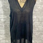 Kona Sol  Black Swim Vneck Hooded Sheer Coverup Photo 0