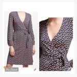 Boden Elodie Wrap Dress Navy Clover Size 4 Photo 2
