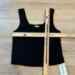 Reformation  Cashmere Black Ribbed Square Neck Cropped Sweater Tank Size XL Photo 3