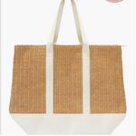 Show Me Your Mumu NWT  Sunseeker Paper and Straw Tote Bag Natural Tan White Woven Photo 1