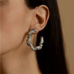 Kenneth Jay Lane Silver Twist Design Earrings Photo 0