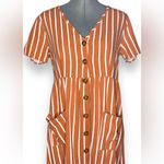 Cotton On Orange/ white striped midi dress Orange Size M Photo 2
