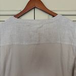 JM Collection  Light Beige Button-Down Shirt 100% Linen 100% Cotton Photo 2