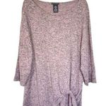 Chelsea & Theodore Twist Hem Brushed Knit Sweater Heather Marled Pink Size XXL Photo 0