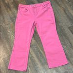 Pilcro  Yaya Mid-Rise Crop Flare‎ Bubble Gum Pink Jeans Size 33 EUC Denim Stretch Photo 0