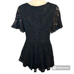 Miami  Black Lace Short Sleeve Romper Size Small Photo 2