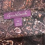 Gloria Vanderbilt  top blouse shirt boho 2X black brown gray lace Photo 3